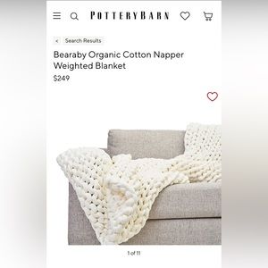 Bearaby Organic Cotton Napper Weighted Blanket 25lbs from Pottery Barn.